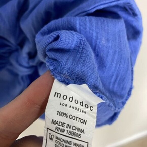 Mododoc Knotted Twist Front Top Womens Large Purple Short Sleeves Boxy - Picture 5 of 7